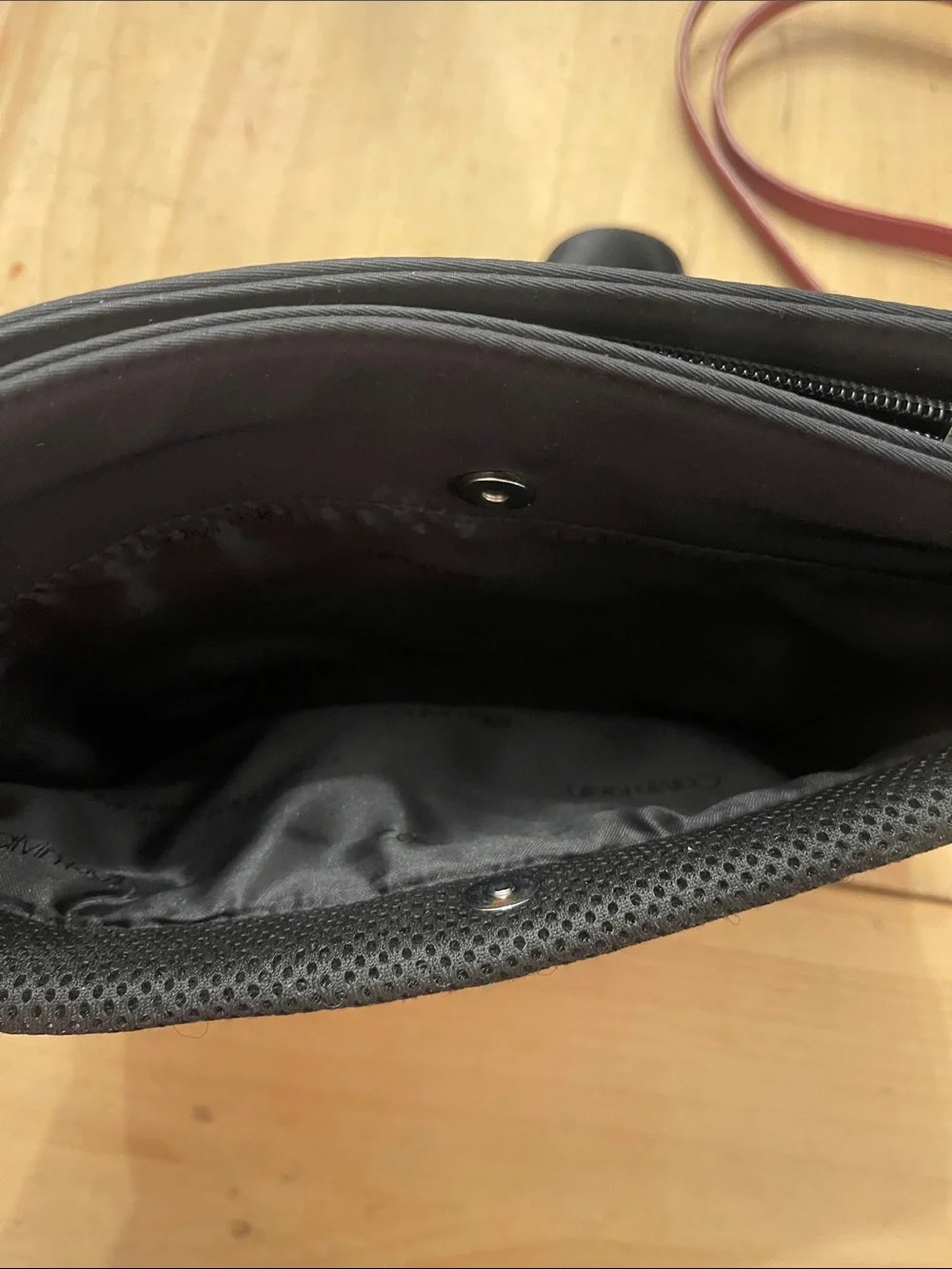 Calvin Klein Black Mesh Messenger Crossbody Bag
